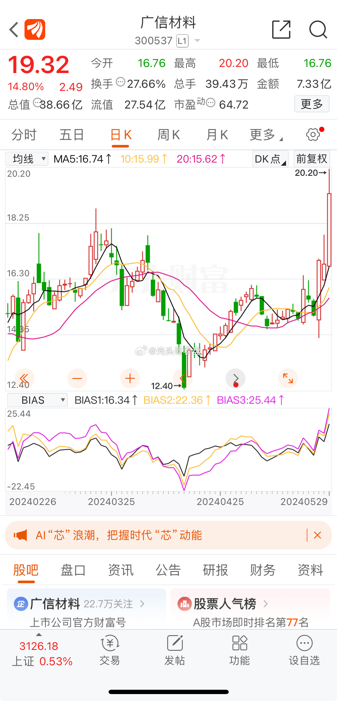 廣信材料(300537)股吧