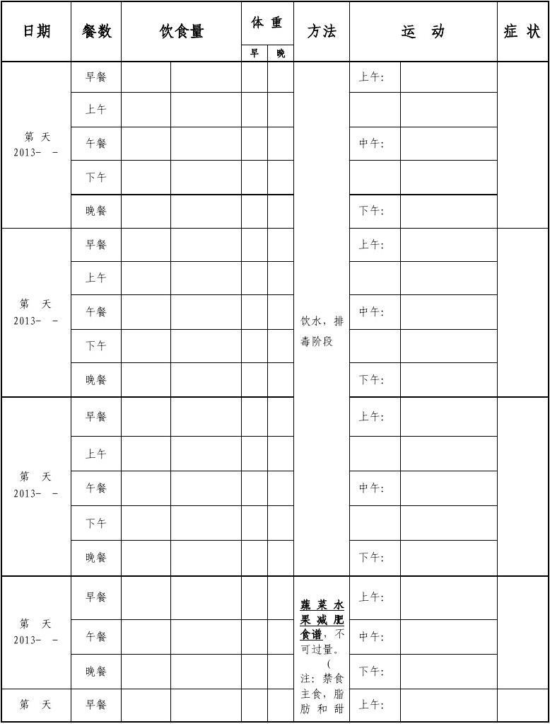 一個(gè)月運(yùn)動(dòng)減肥計(jì)劃表